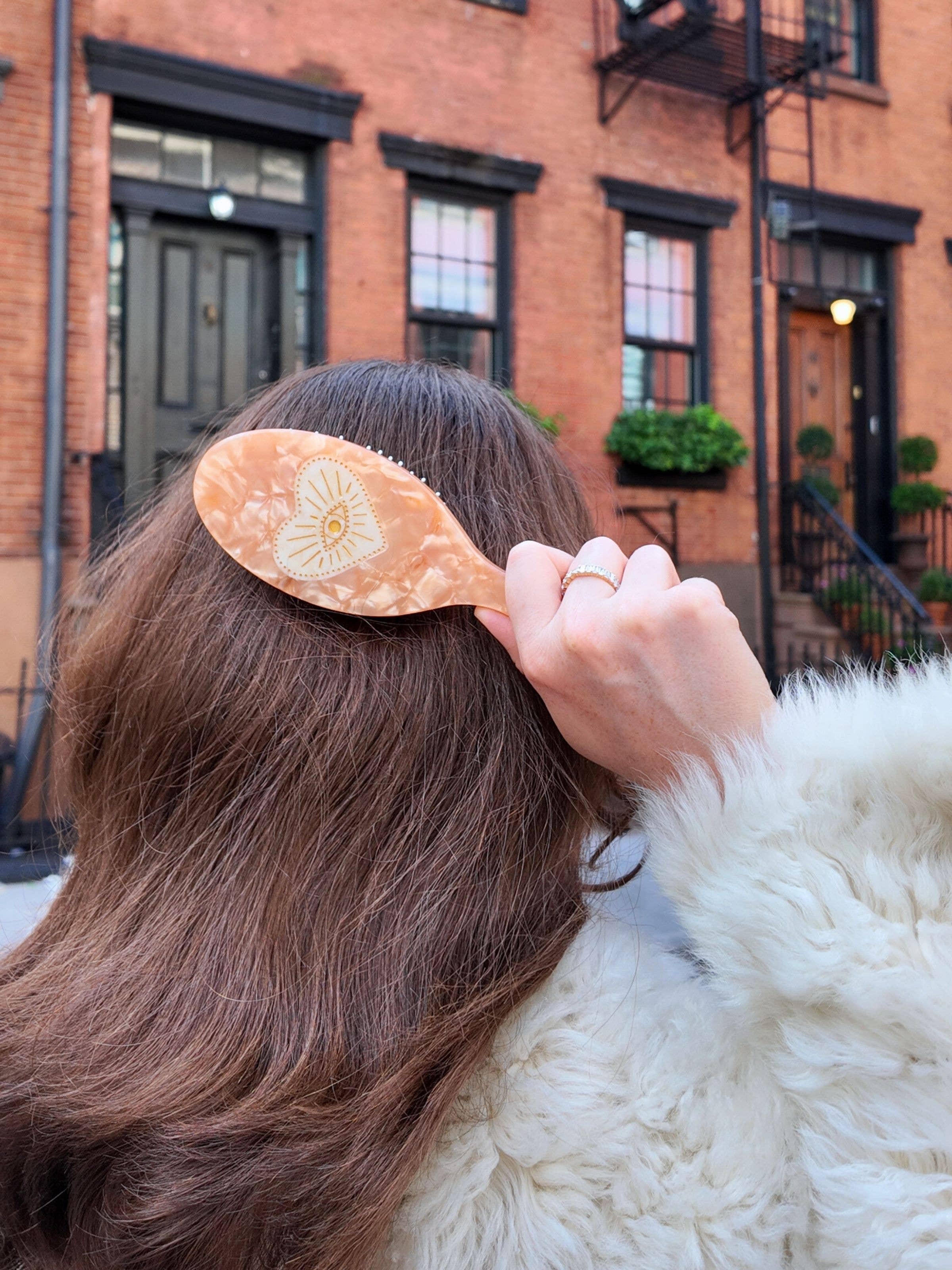 Hand-painted Celestial Heart Amazing Hair Day Brush